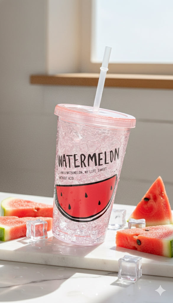 Crushed double layer water cup sipper