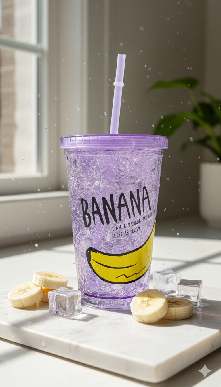 Crushed double layer water cup sipper