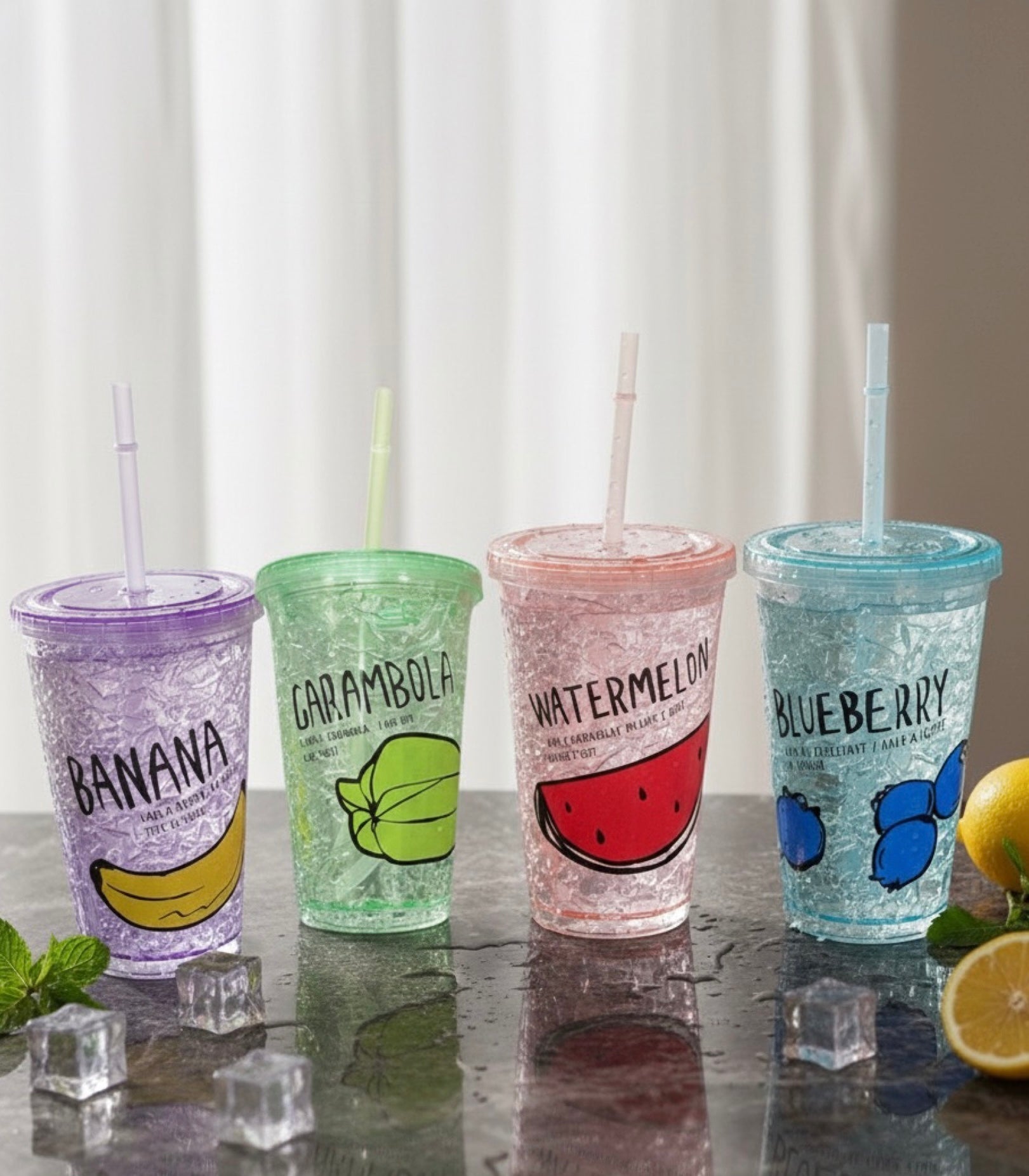 Crushed double layer water cup sipper