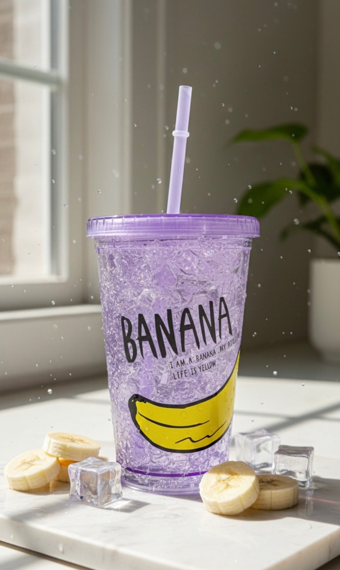 Crushed double layer water cup sipper